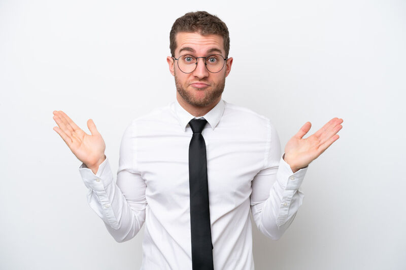 A businessman thinking about a Listserv Businessman gesturing with hands asking what is a Listserv used for